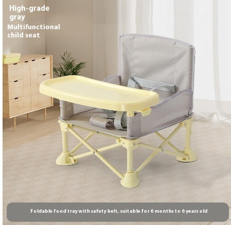 Portable high chair gray multifunctional child seat