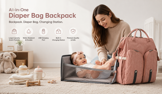 Stylish baby diaper bag backpack for parents