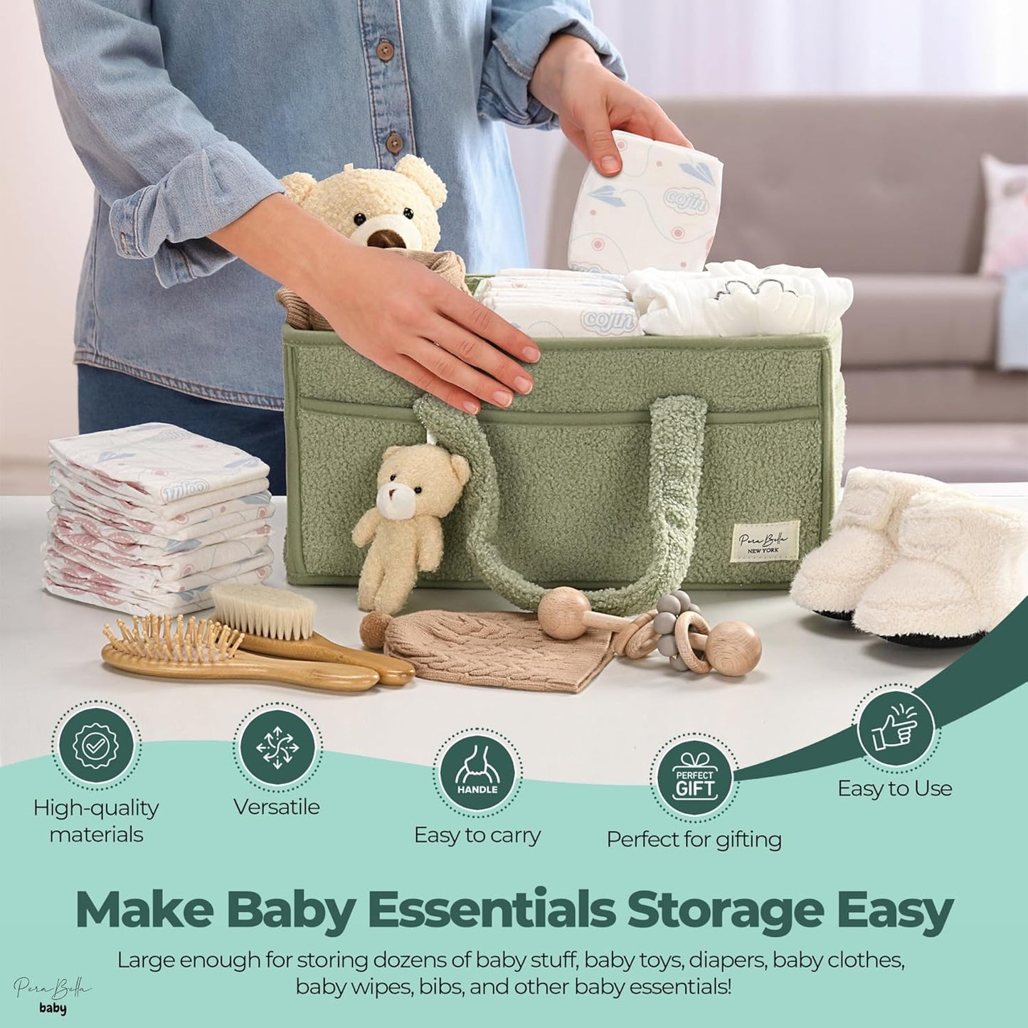 Diaper Caddy Organizer | Portable Nursery Storage