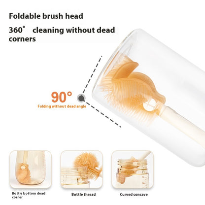 All-in-one baby bottle brush set for everyday feeding cleanup