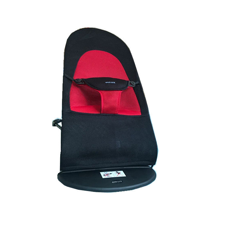 Black and red baby bouncer chair