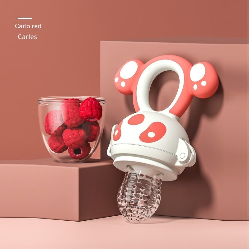 pink baby fruit pacifier feeder
