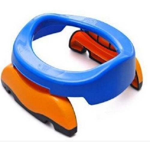 Foldable potty seat, compact folded view