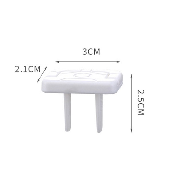 Childproof outlet cover bottom view, prongs