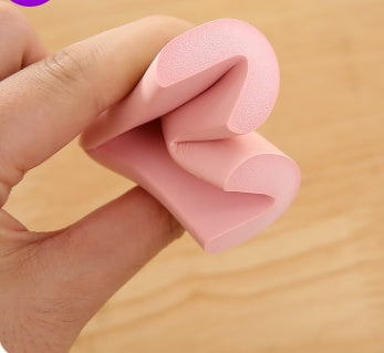Soft foam corner protector, close-up texture