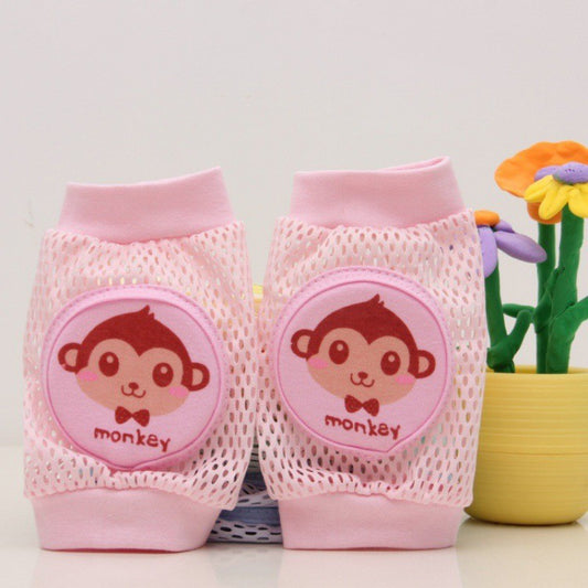 Pair of pink monkey-themed knee pads
