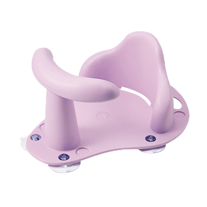 Purple baby bath seat with suction cups 