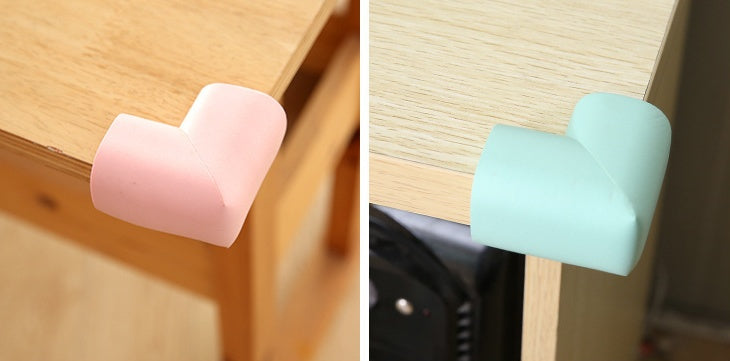 Furniture corner guards installed on edges