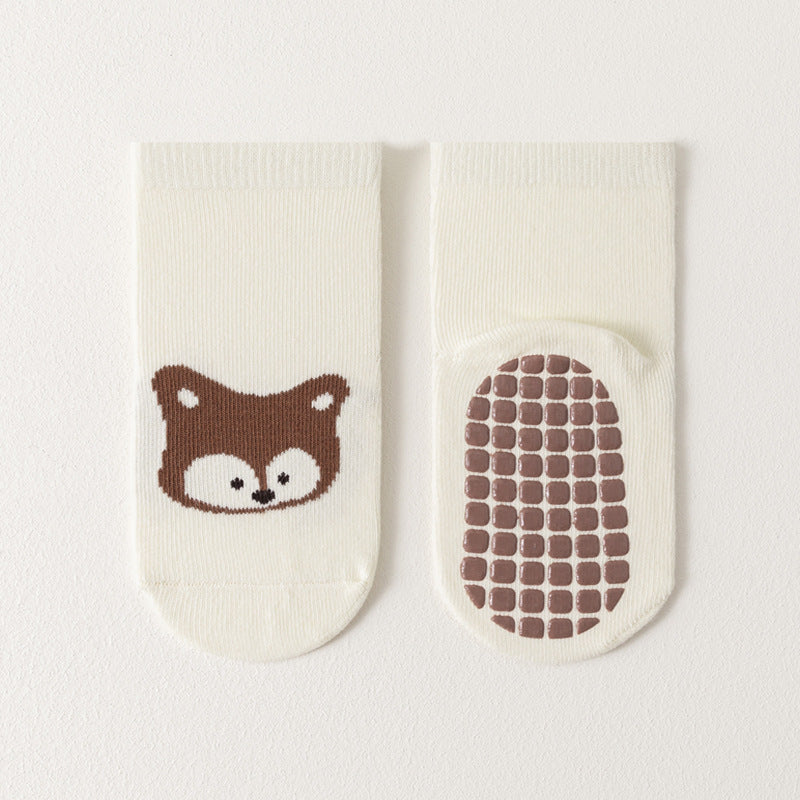 Non slip baby socks, animal print