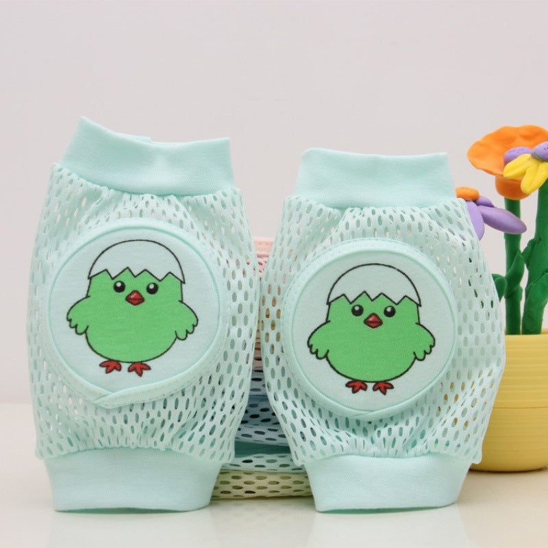 Mint baby knee pads chick print