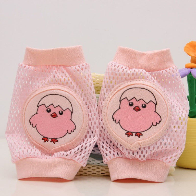 Pink baby knee pads chick print