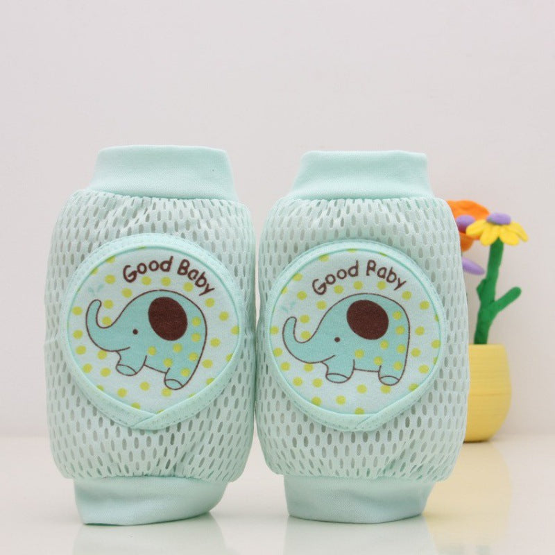 Mint baby knee pads elephant print