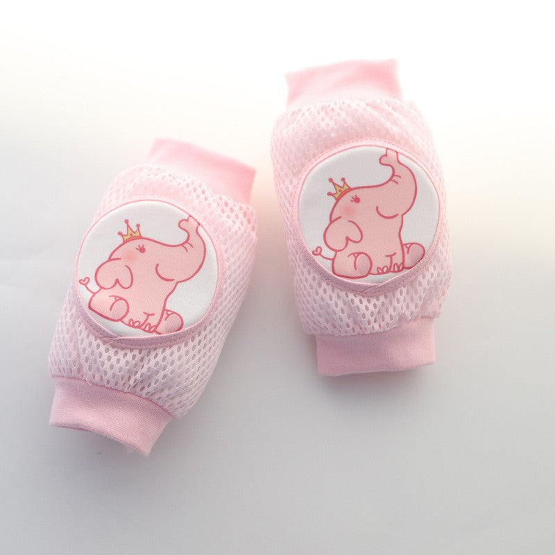 Pink baby knee pads elephant princess print