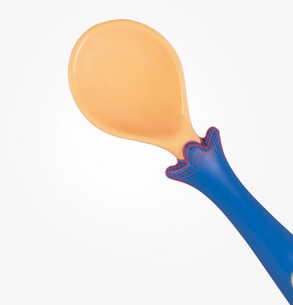  Baby self feeding spoon tip design close up
