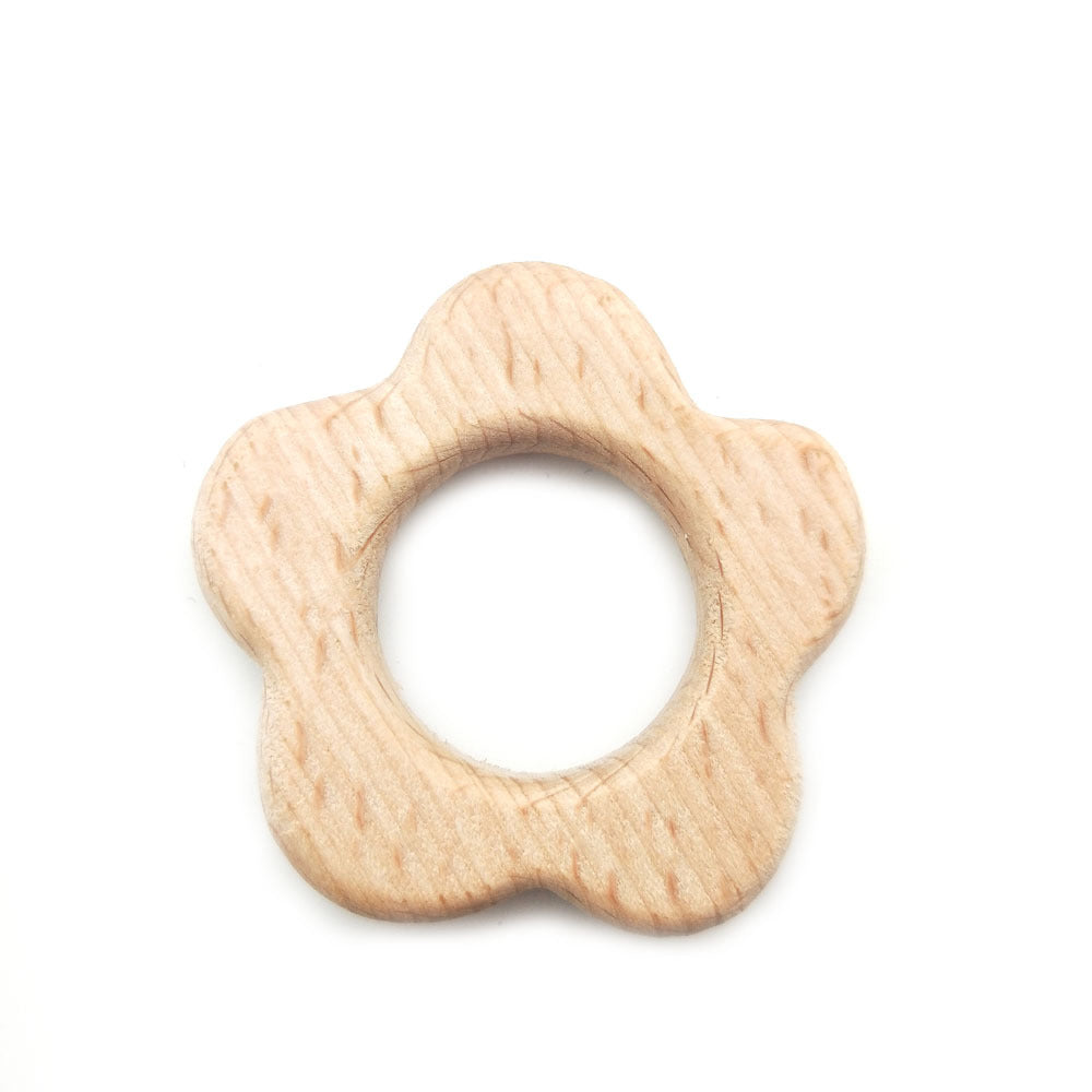 Wooden baby teether with simple classic design