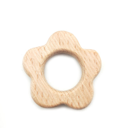Wooden baby teether with simple classic design