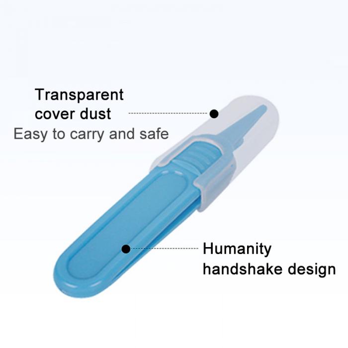Blue and transparent plastic item