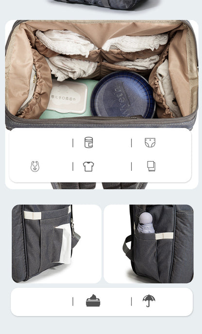  Side view of pink diaper bag backpack 