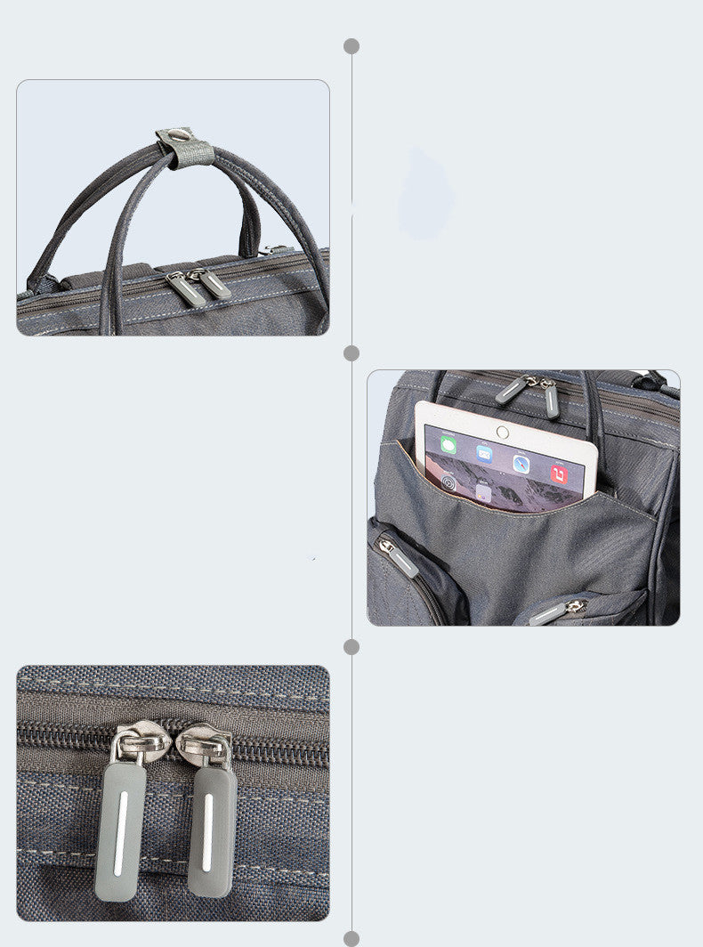 Padded backpack straps on baby diaper bag 