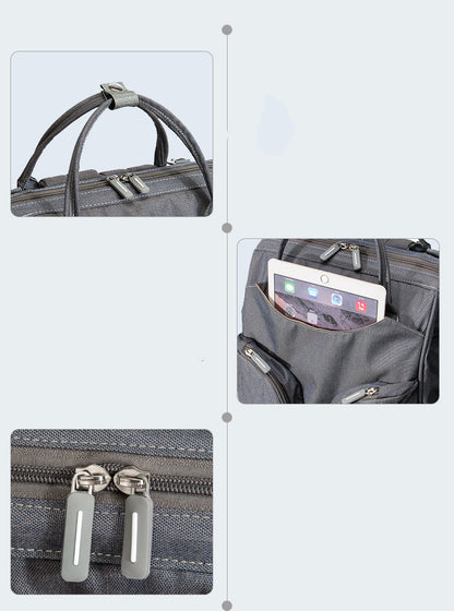 Padded backpack straps on baby diaper bag 