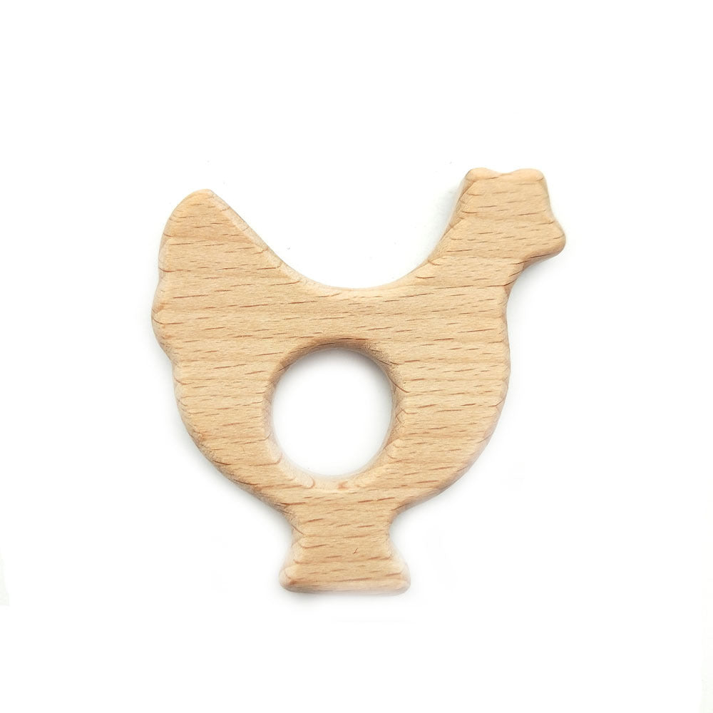 Beech wood baby teether made from safe natural material