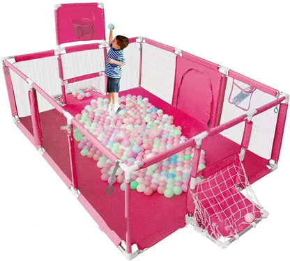 Large infant playpen in pink color
