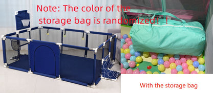 Baby playing safely in large playpen