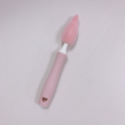 Close-up of silicone bottle brush bristles for scrubbing
