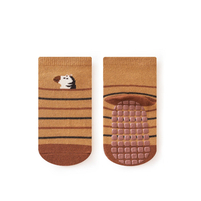 Non slip baby socks, animal print