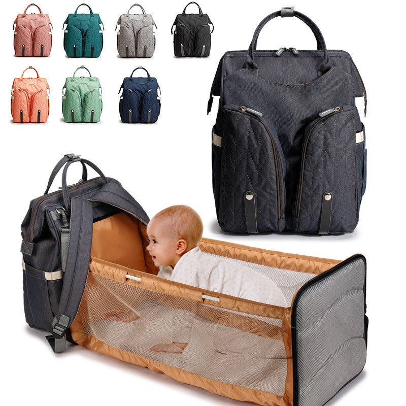  Pink baby diaper bag backpack front view
