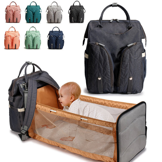  Pink baby diaper bag backpack front view
