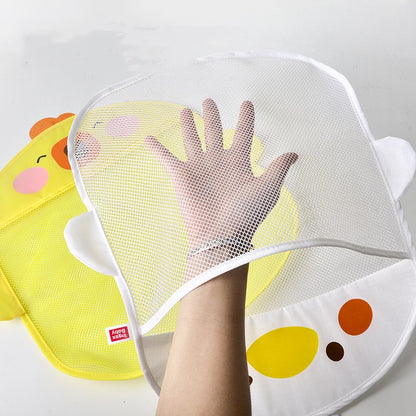Breathable quick-dry mesh fabric on duck baby bath toy bag