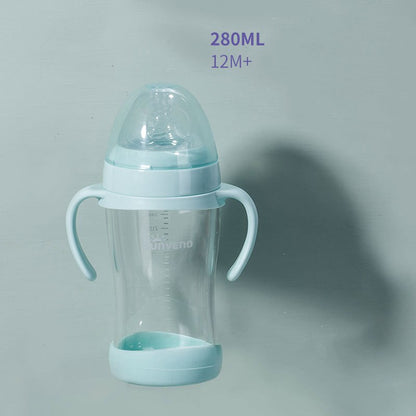 Wide neck baby bottle available in blue color