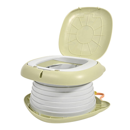  Collapsible travel potty chair with open lid