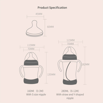 280ml wide neck baby bottle for babies 12 months and up