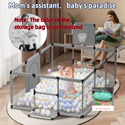 Infant playpen, mom and baby scene