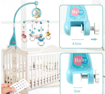 Remote control included with musical baby crib mobile