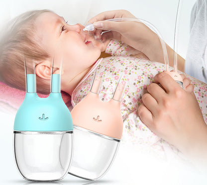 Baby nasal aspirator in pink with dual soft tips