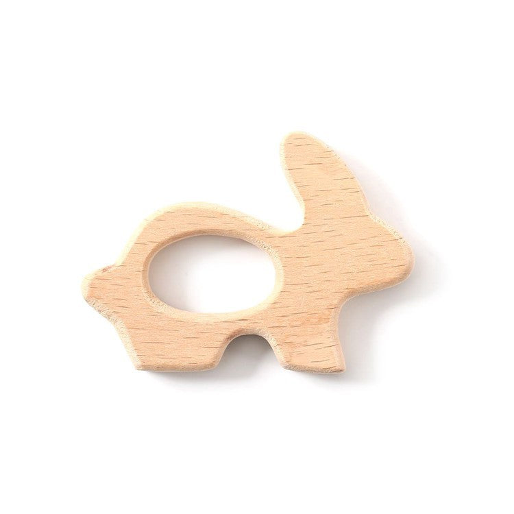 Natural wooden teether for the baby teething stage