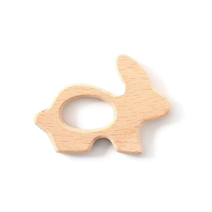 Natural wooden teether for the baby teething stage