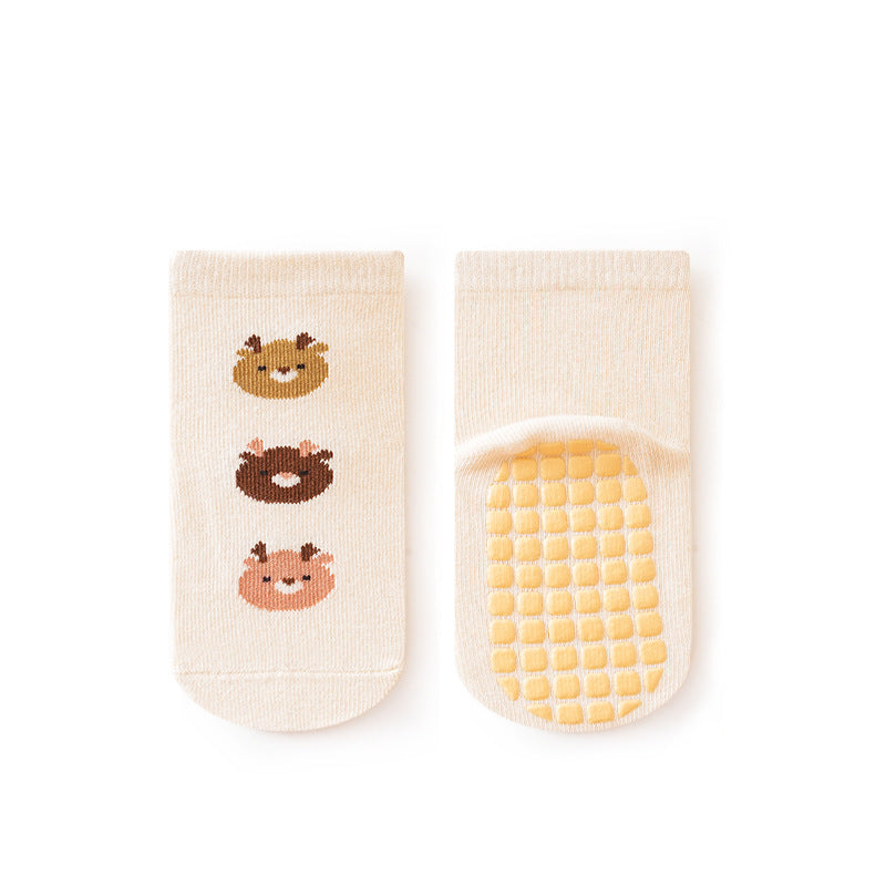 Baby grip socks with animal design