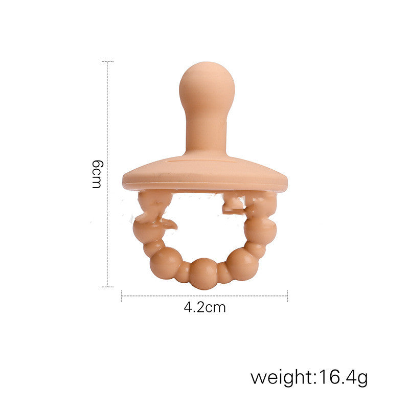 Silicone newborn pacifier with round beaded grip