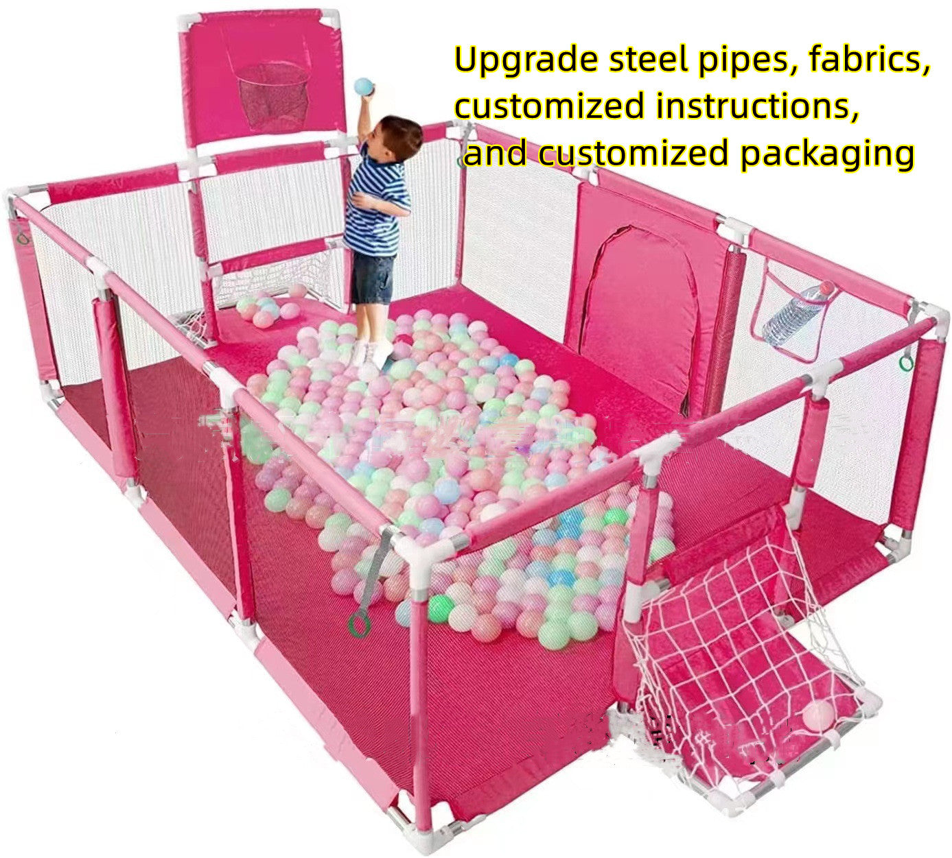 Portable playpen for infants, pink variant