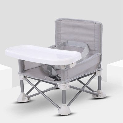 Portable high chair gray folding travel booster seat
