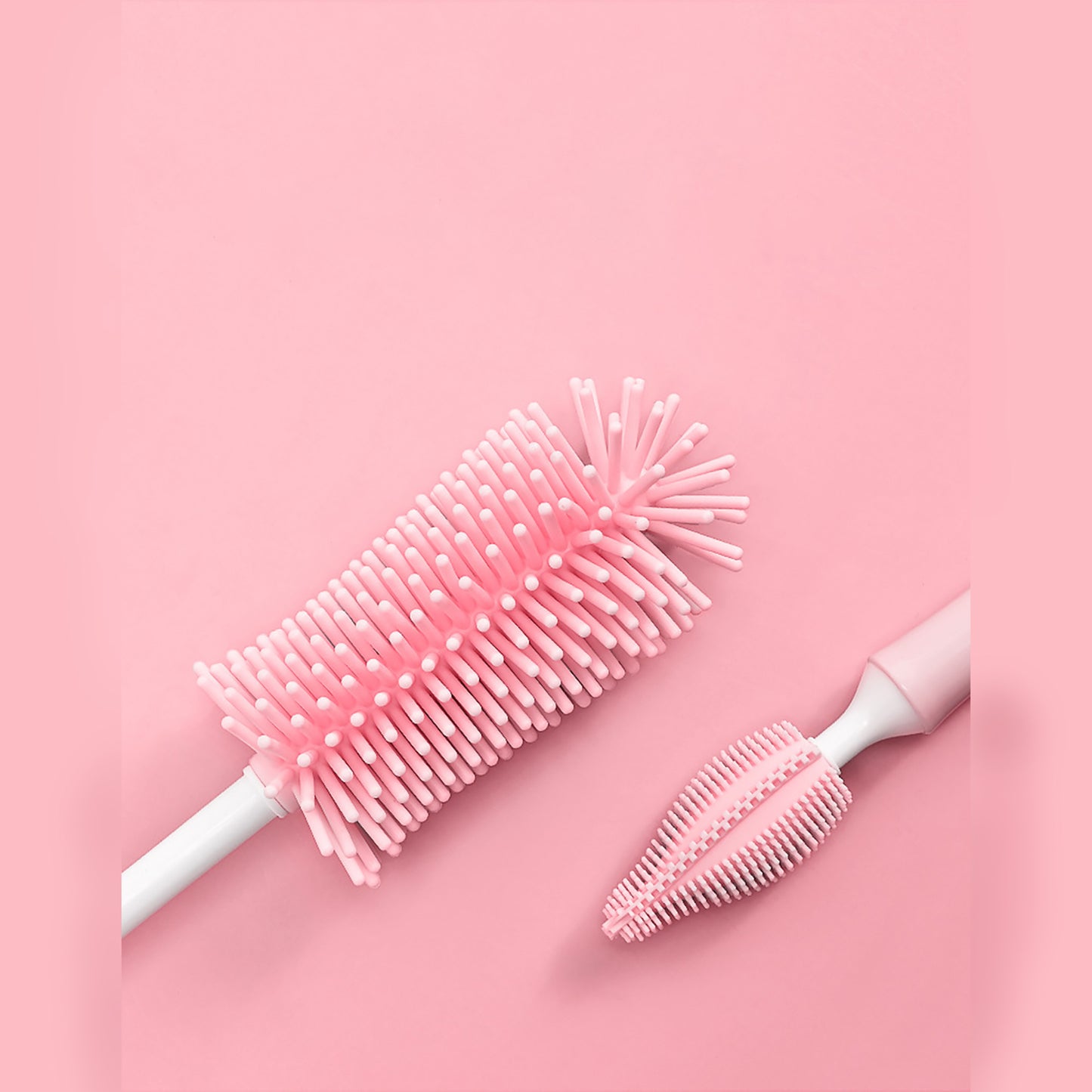 Bottle and straw brush set including wire straw cleaner