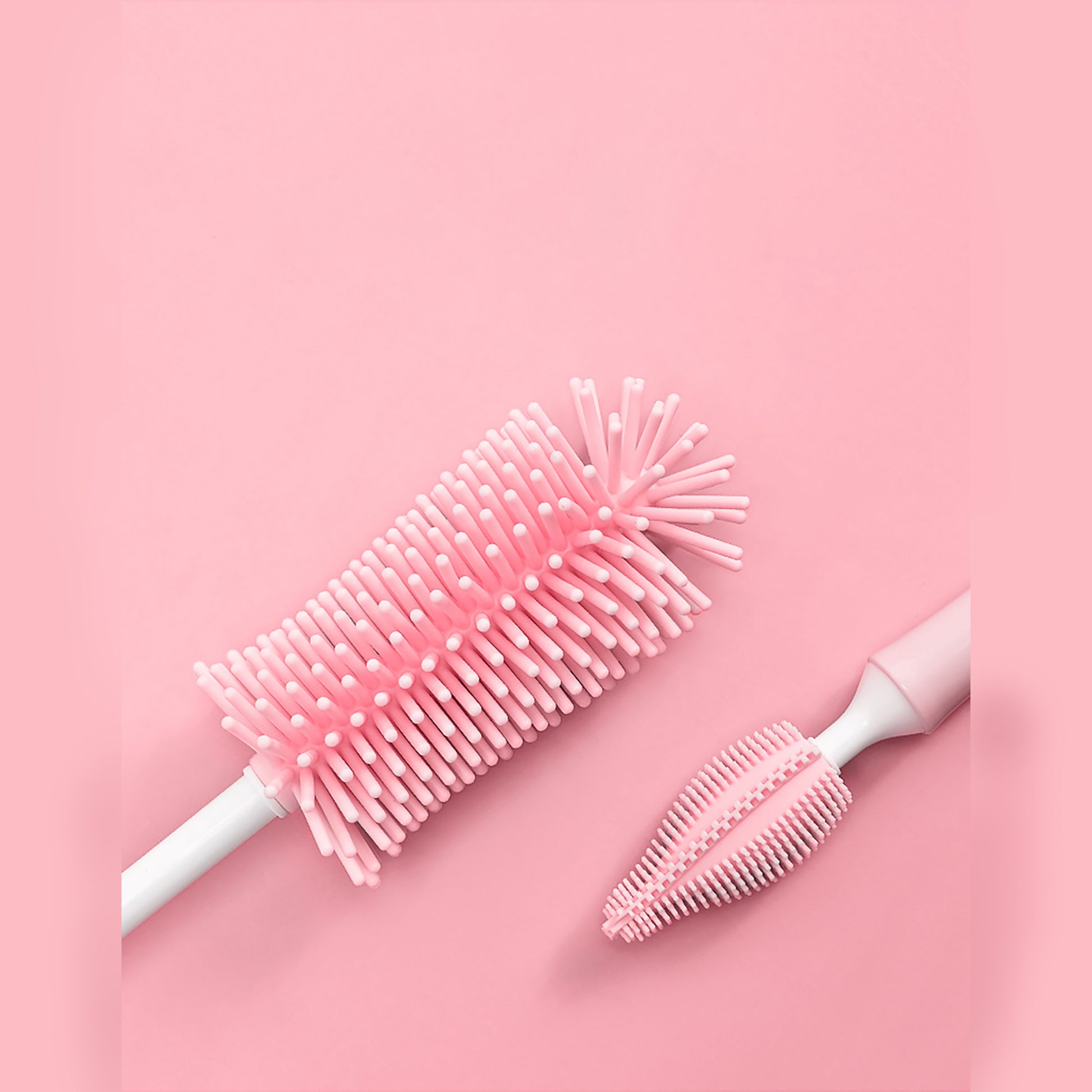 Bottle and straw brush set including wire straw cleaner