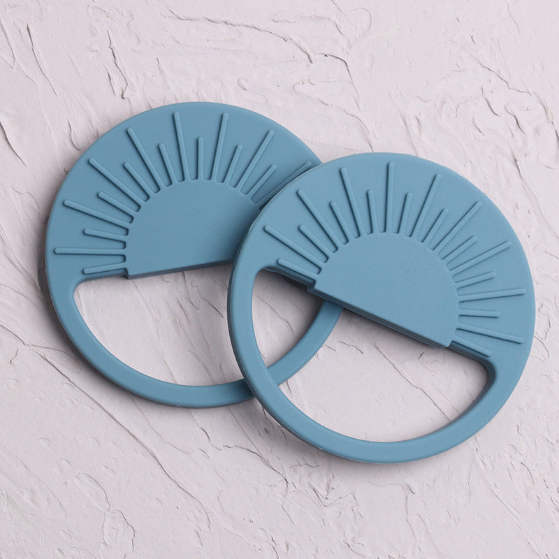 Blue silicone sun teether toy, set of two