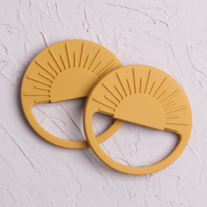  Mustard silicone sun teether toy, set of two