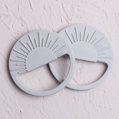 Terracotta silicone sun teether toy, set of two