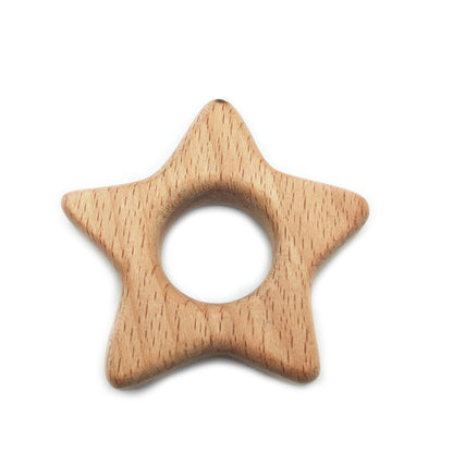 star shaped wooden teether molar stick for babies